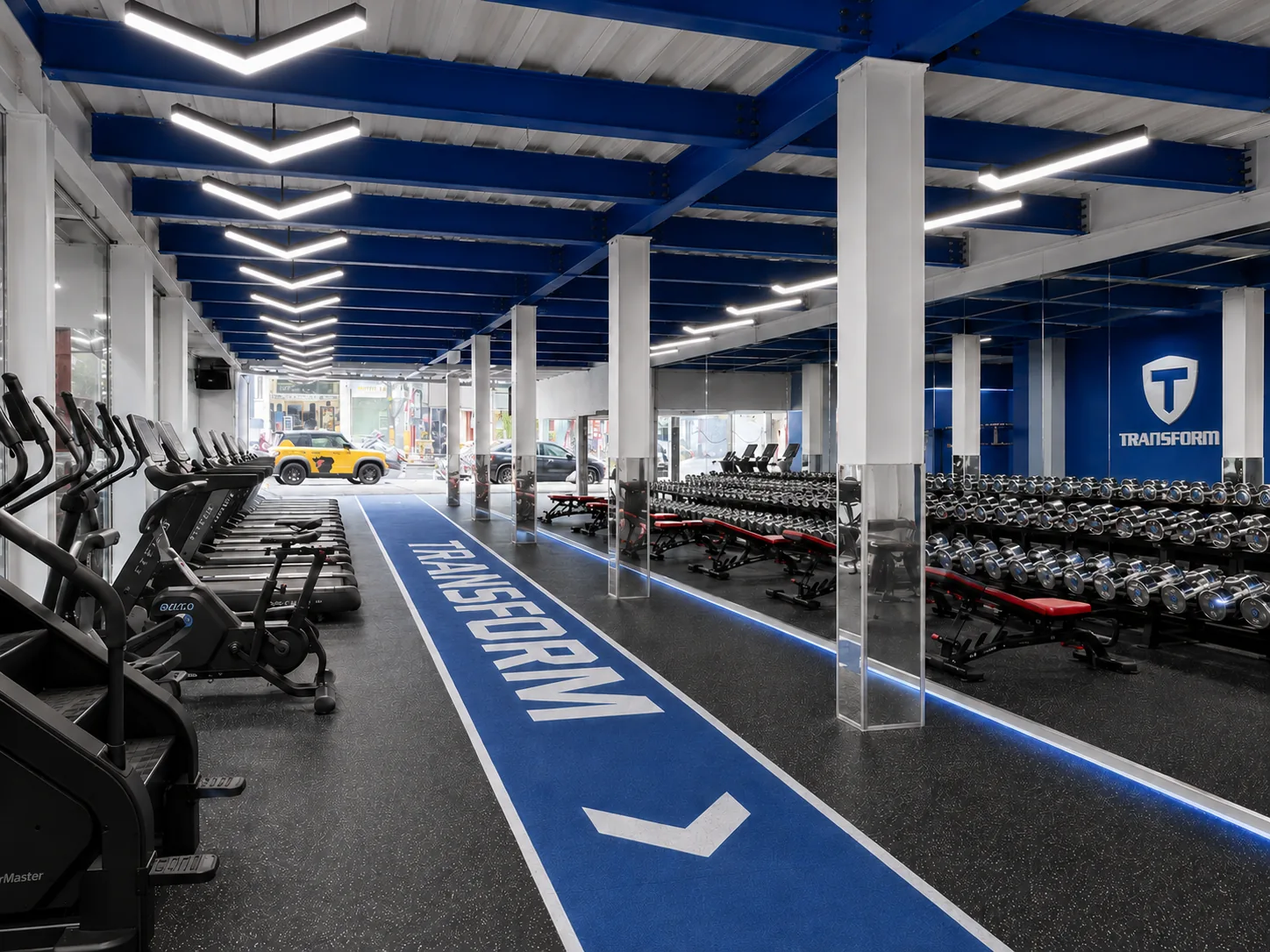 Hình minh họa không gian Cardio và Free Weight dự kiến tại Transform Gym Biên Hòa
